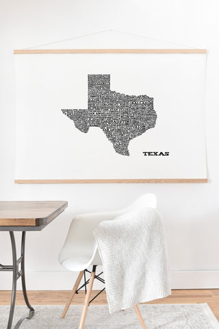 Restudio Designs Texas Map Art Print And Hanger