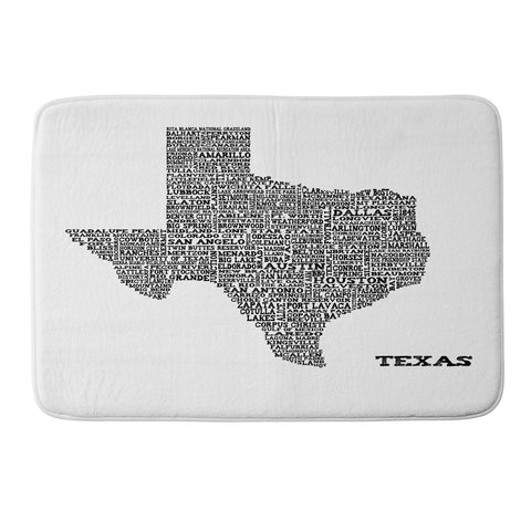 Restudio Designs Texas Map Memory Foam Bath Mat