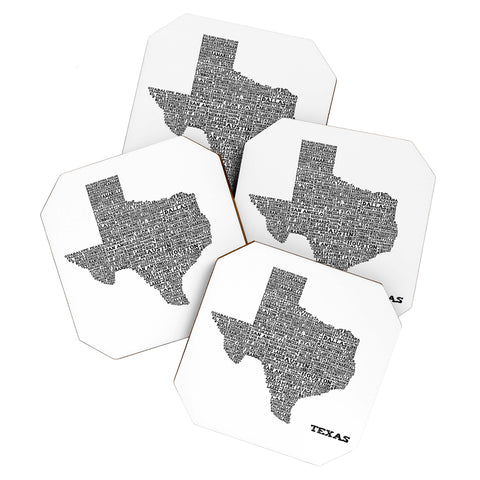 Restudio Designs Texas Map Coaster Set