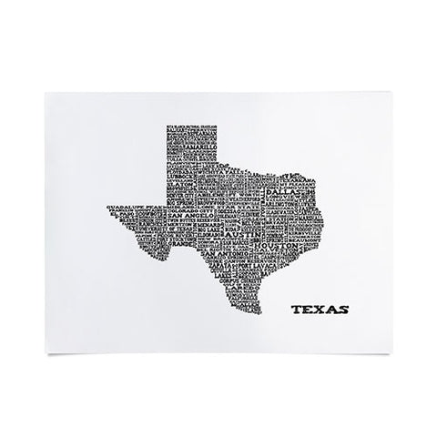 Restudio Designs Texas Map Poster