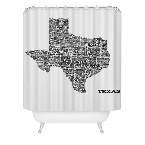 Restudio Designs Texas Map Shower Curtain