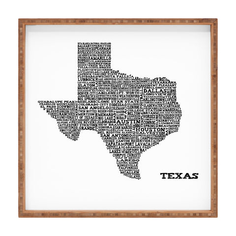 Restudio Designs Texas Map Square Tray