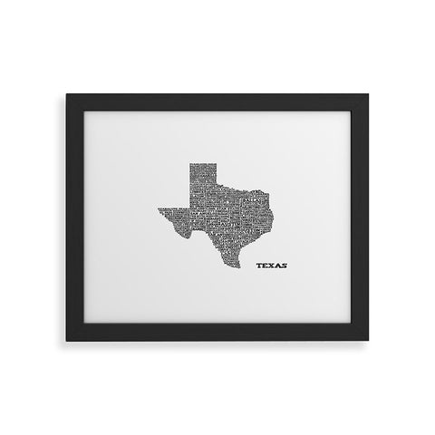 Restudio Designs Texas Map Framed Art Print