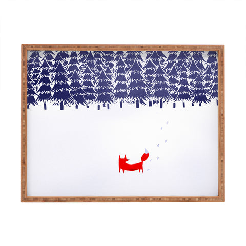 Robert Farkas Alone In The Forest Rectangular Tray
