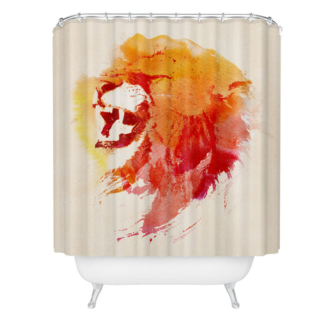 Robert Farkas Angry Lion Shower Curtain