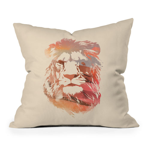 Robert Farkas Desert lion Throw Pillow