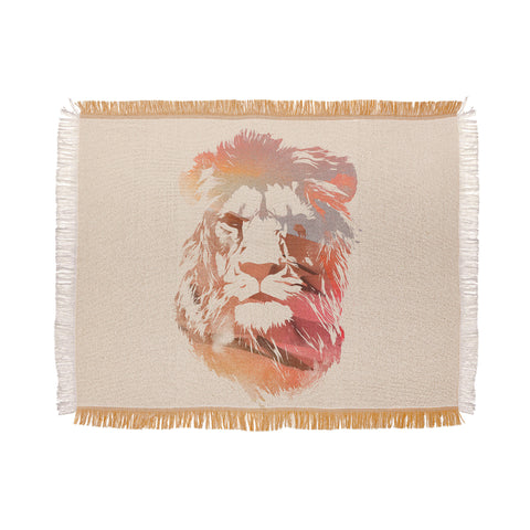 Robert Farkas Desert lion Throw Blanket