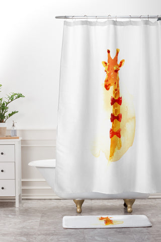 Robert Farkas Elegant Giraffe Shower Curtain And Mat