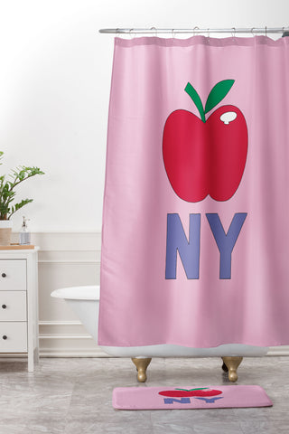 Robert Farkas NY apple Shower Curtain And Mat