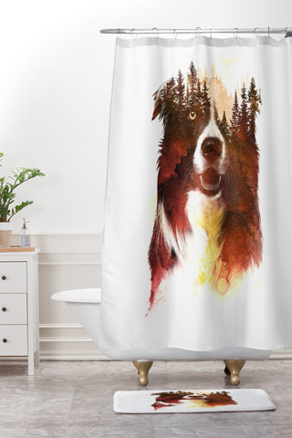 Robert Farkas One night in the forest Shower Curtain And Mat