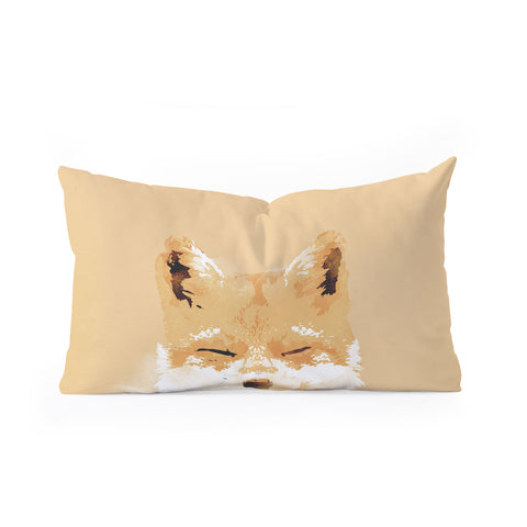 Robert Farkas Smiling fox Oblong Throw Pillow