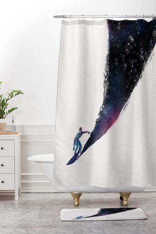 Robert Farkas Surfing In The Universe Shower Curtain And Mat