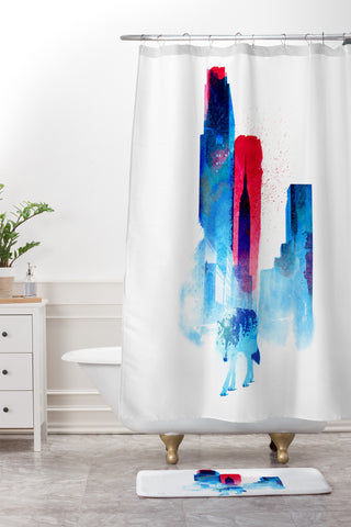 Robert Farkas The Wolf Of The City Shower Curtain And Mat