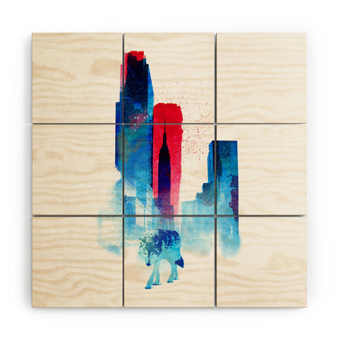 Robert Farkas The Wolf Of The City Wood Wall Mural