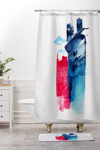Robert Farkas This Is My Town Shower Curtain And Mat