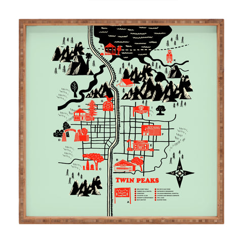 Robert Farkas Twin Peaks Map Square Tray