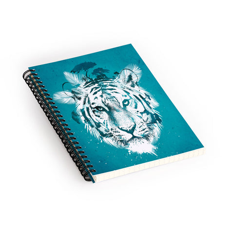 Robert Farkas White Tiger Spiral Notebook