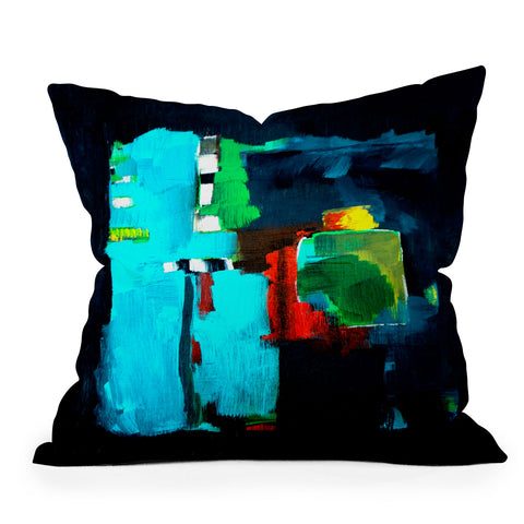 Robin Faye Gates Abstract Blue 1 Throw Pillow