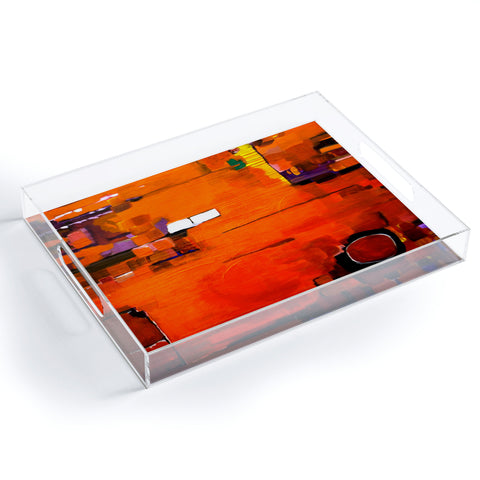 Robin Faye Gates Abstract Orange 1 Acrylic Tray