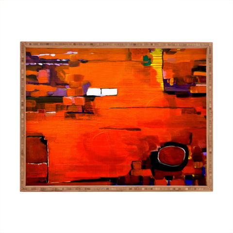 Robin Faye Gates Abstract Orange 1 Rectangular Tray
