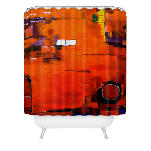 Robin Faye Gates Abstract Orange 1 Shower Curtain
