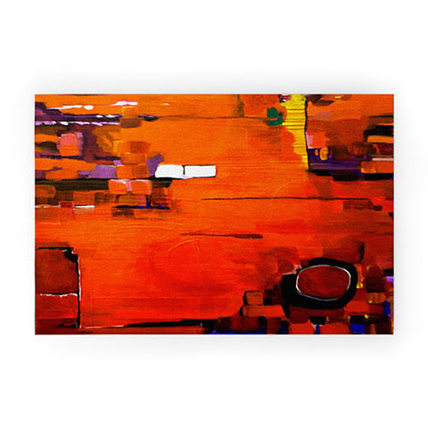 Robin Faye Gates Abstract Orange 1 Welcome Mat