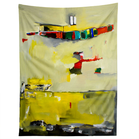 Robin Faye Gates Abstract Yellow Tapestry