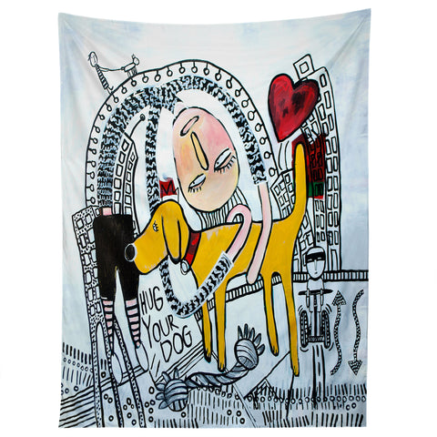 Robin Faye Gates Hug Your Dog Tapestry