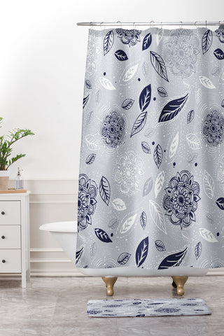 RosebudStudio Brilliant Floral Shower Curtain And Mat