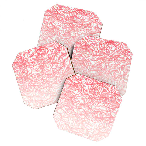 RosebudStudio Pink Waves Coaster Set