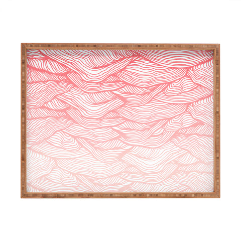 RosebudStudio Pink Waves Rectangular Tray