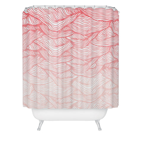 RosebudStudio Pink Waves Shower Curtain