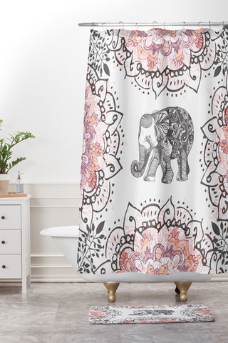 RosebudStudio Pretty Little Elephant Shower Curtain And Mat