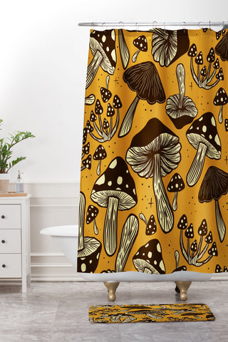 RosebudStudio Shrooms growing all over Shower Curtain And Mat