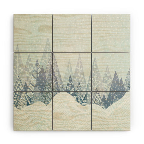 RosebudStudio Winter Mountains Wood Wall Mural