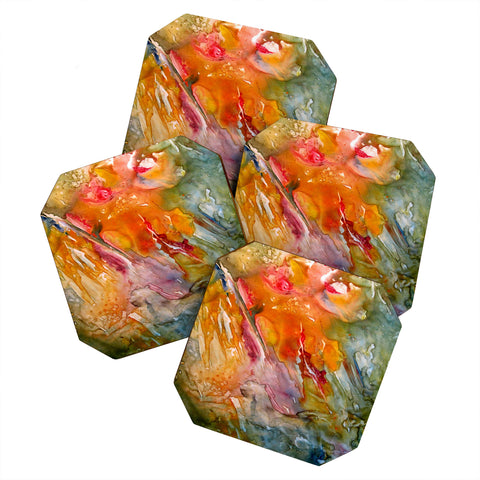 Rosie Brown Abstract 3 Coaster Set
