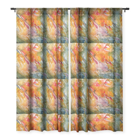 Rosie Brown Abstract 3 Sheer Window Curtain
