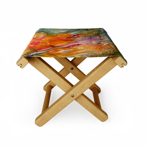 Rosie Brown Abstract 3 Folding Stool