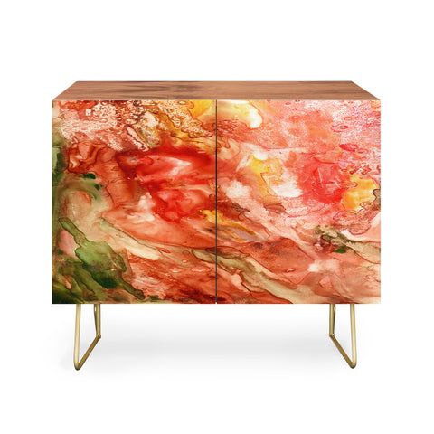 Rosie Brown Abstract Red Yupo Credenza