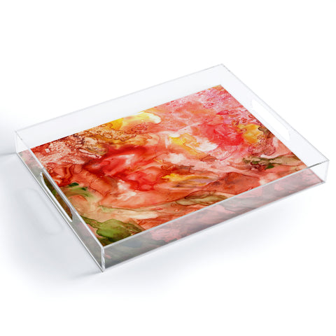 Rosie Brown Abstract Red Yupo Acrylic Tray
