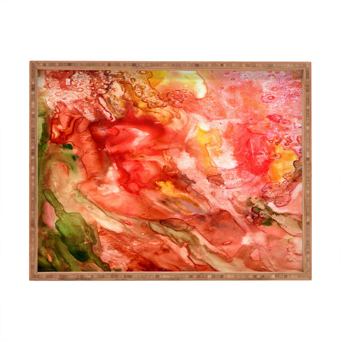 Rosie Brown Abstract Red Yupo Rectangular Tray
