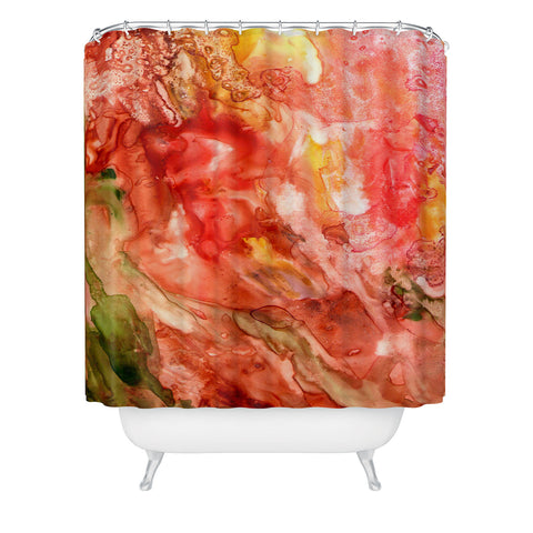 Rosie Brown Abstract Red Yupo Shower Curtain