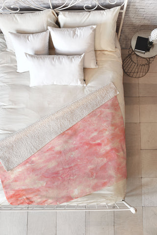 Rosie Brown Art Deco Pink Fleece Throw Blanket