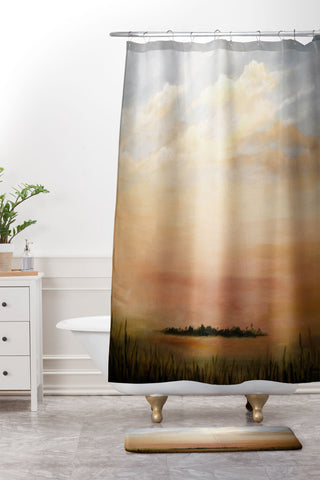 Rosie Brown Big Sky Shower Curtain And Mat