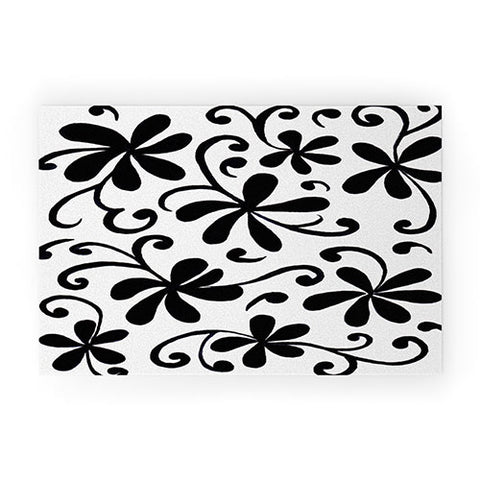 Rosie Brown Black on White Welcome Mat