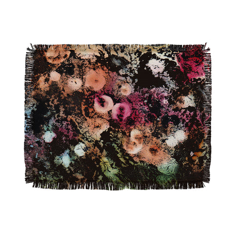 Rosie Brown Blooming Black Throw Blanket