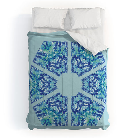 Rosie Brown Blue Hexagone Comforter