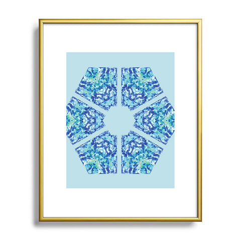 Rosie Brown Blue Hexagone Metal Framed Art Print