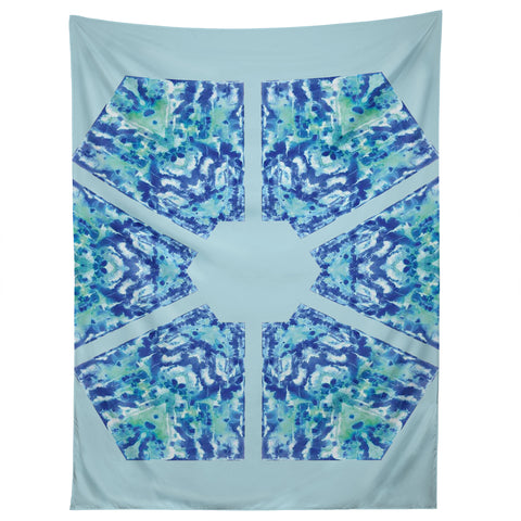 Rosie Brown Blue Hexagone Tapestry