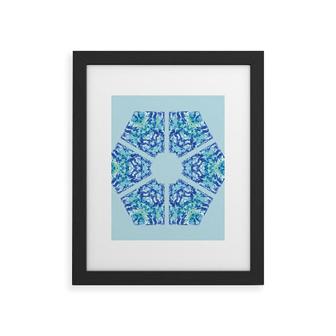 Rosie Brown Blue Hexagone Framed Art Print